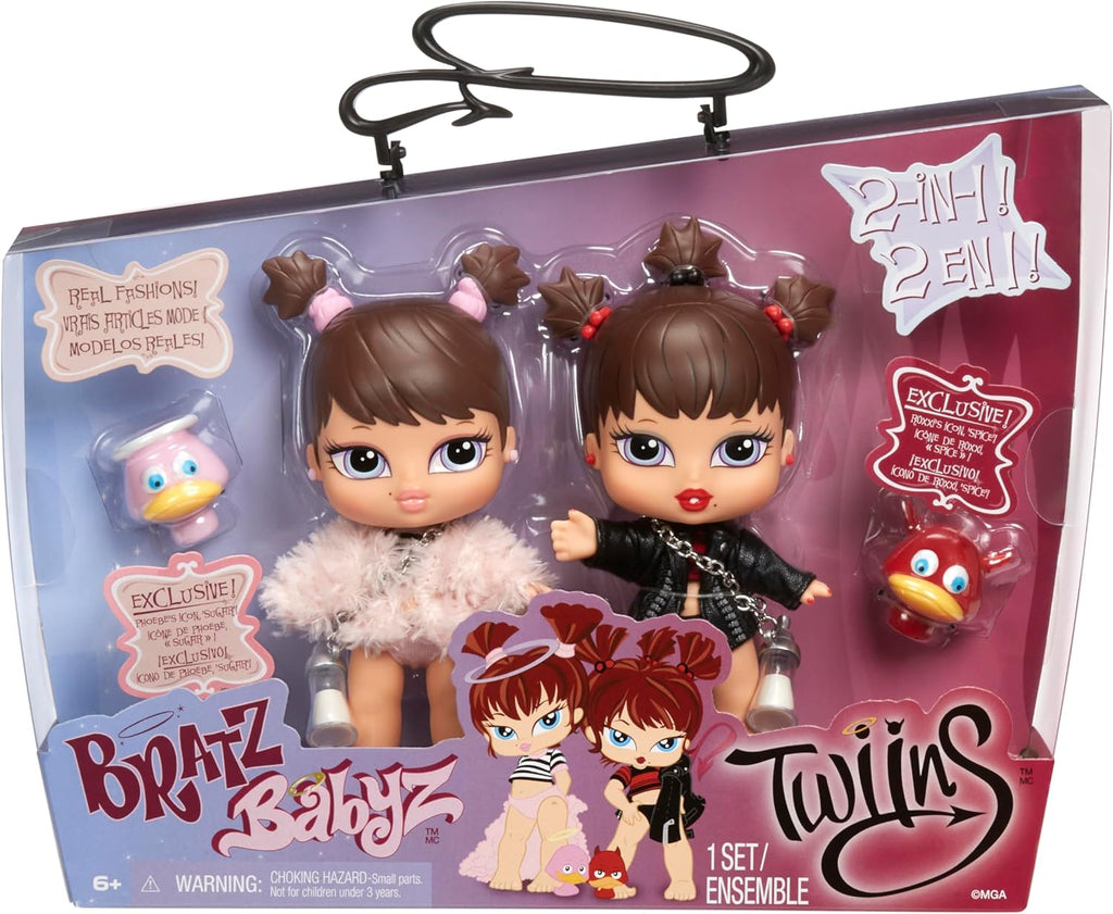 Bratz Dolls - BABYZ -  Twiins Dolls Phoebe and Roxxi - 2-Pack Collectible Fashion Dolls with Pets - COMING SOON