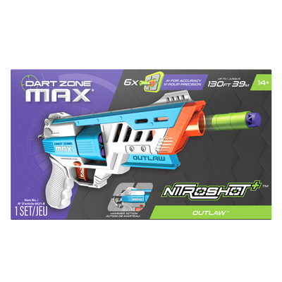 DART ZONE - COVERT OPS MAX Nitroshot+ OUTLAW - Blue Colour