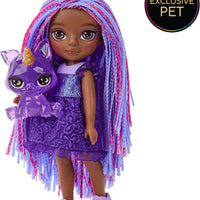 RAINBOW HIGH Littles -Indigo Bailey, Purple 5.5" Posable Small Doll with Purse, Magical Pet Fox