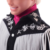 Barbie - Barbie the Movie Collectible Ken WESTERN Doll Wearing Black Outfit with White Fringe, Cowboy Hat and Boots with Pink Bandana - on clearance