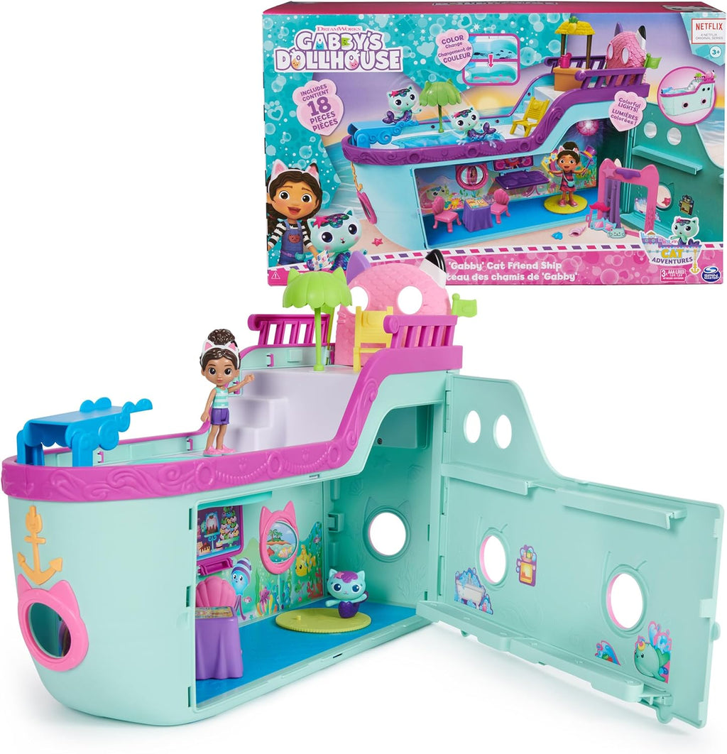 Gabby's Dollhouse -  Gabby Cat Friend Ship, Cruise Ship Toy with 2 Toy Figures, Surprise Toys & Dollhouse Accessories - on clearance