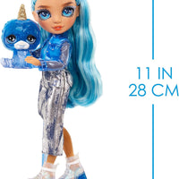 RAINBOW HIGH - Slime Kit & Pet - Skyler 11" Shimmer Posable Fashion Doll with DIY Sparkle Slime, Magical Yeti Pet